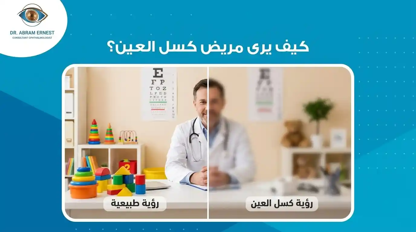 كيف يرى مريض كسل العين